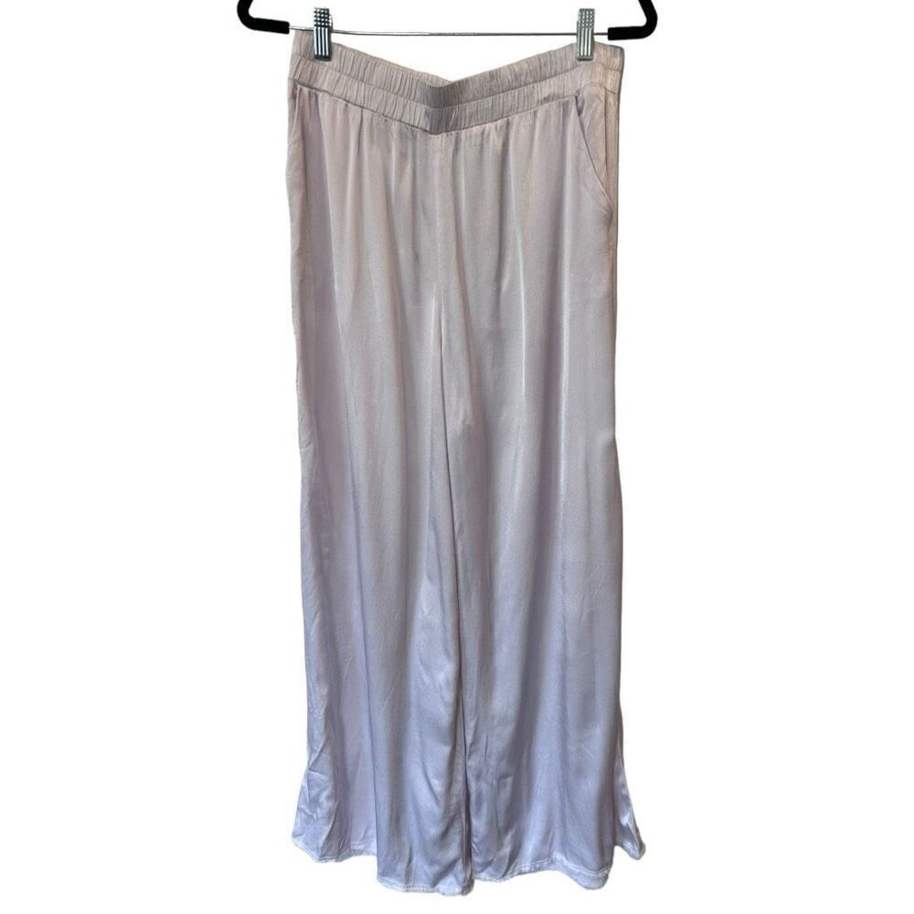 Lanston lavender Pockets Wide Leg Satin Leisure Rayon Viscose Luxe Size M NWT